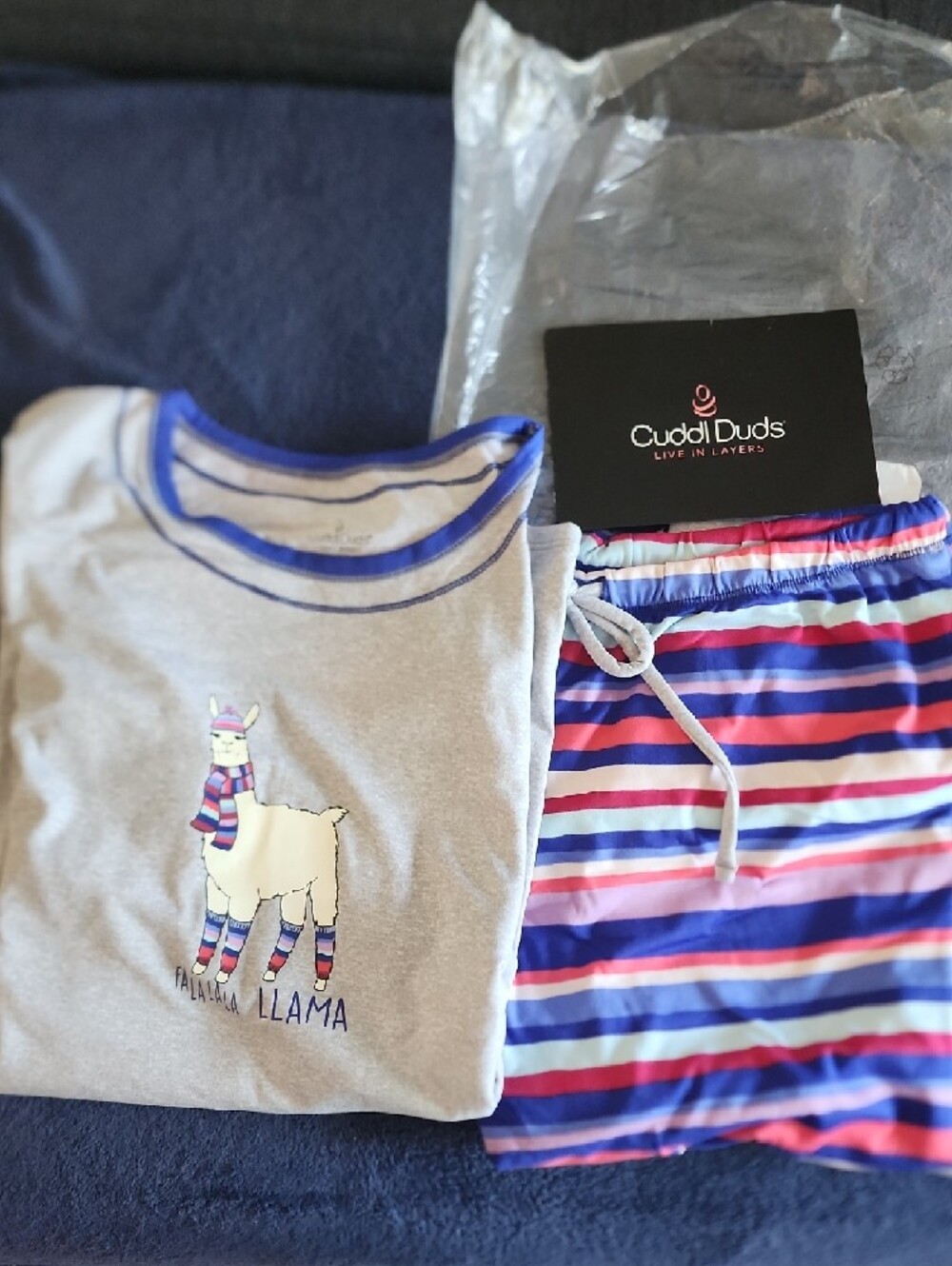 Cuddl Duds Llama Pajama Set Jersey Cotton Size PM NWT